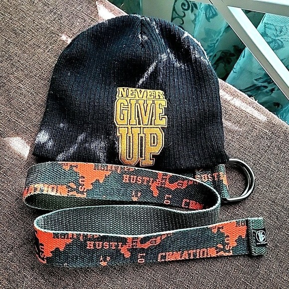 WWE Other - WWE John Cena Boys Kids Hat & Belt Orange Bundle Retired Hustle Loyalty Respect